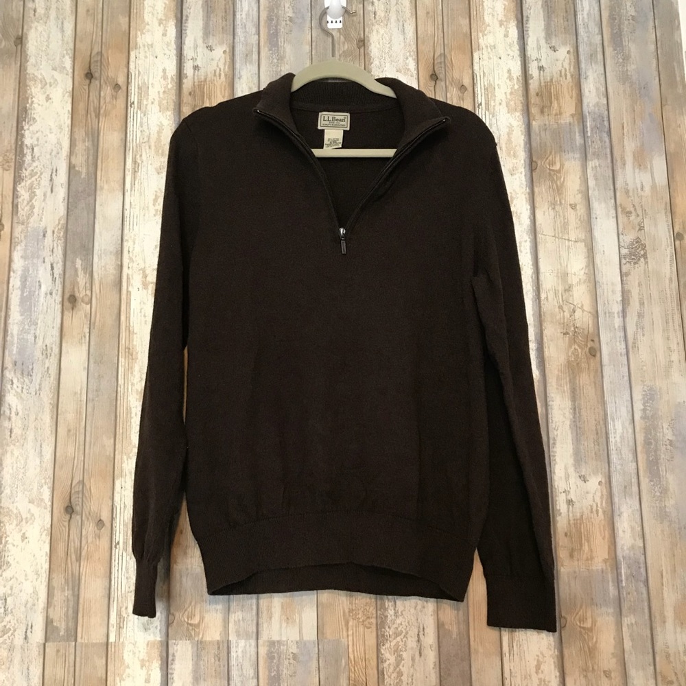 Ll bean men’s cotton/cashmere sweater quarter zip